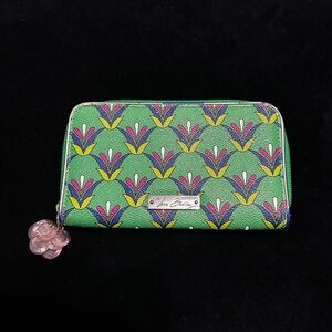 Vintage Vera Bradley Green and Pink Wallet